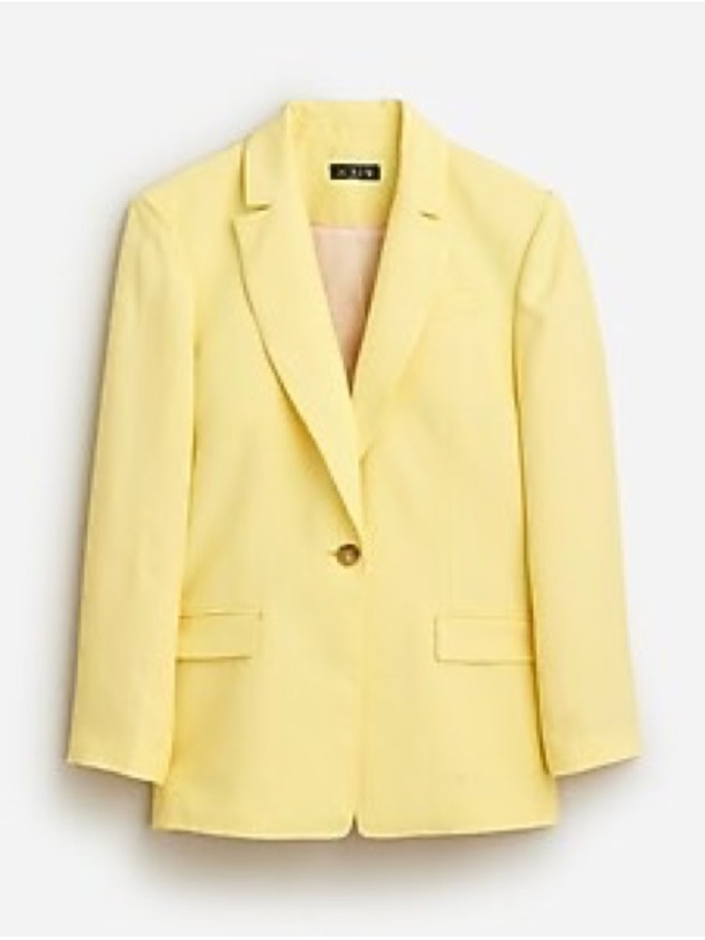 J. Crew Soft Yellow Single-Button Blazer